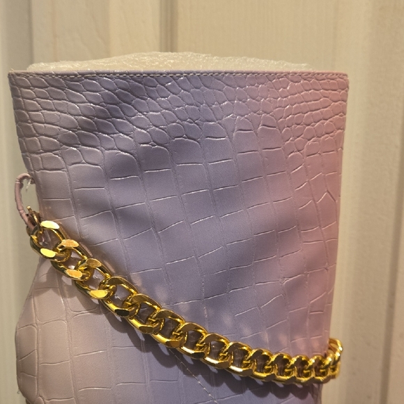 Elegant Pink and Purple Croc-Embossed Women's Boots - Picture 8 of 10